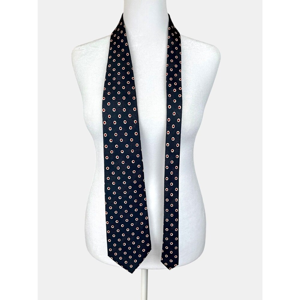 Vintage Polo Ralph Lauren Handmade Silk Tie Blue Foulard Dot Preppy Ivy USA